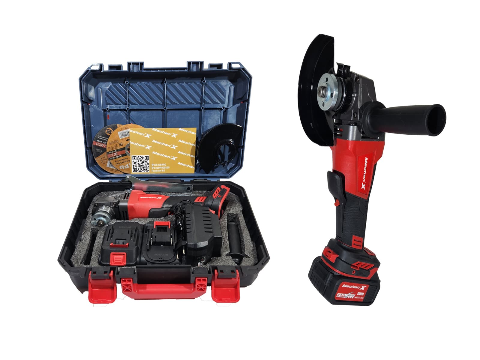 კუთხსახეხი MechanX 125mm - ბატარეით